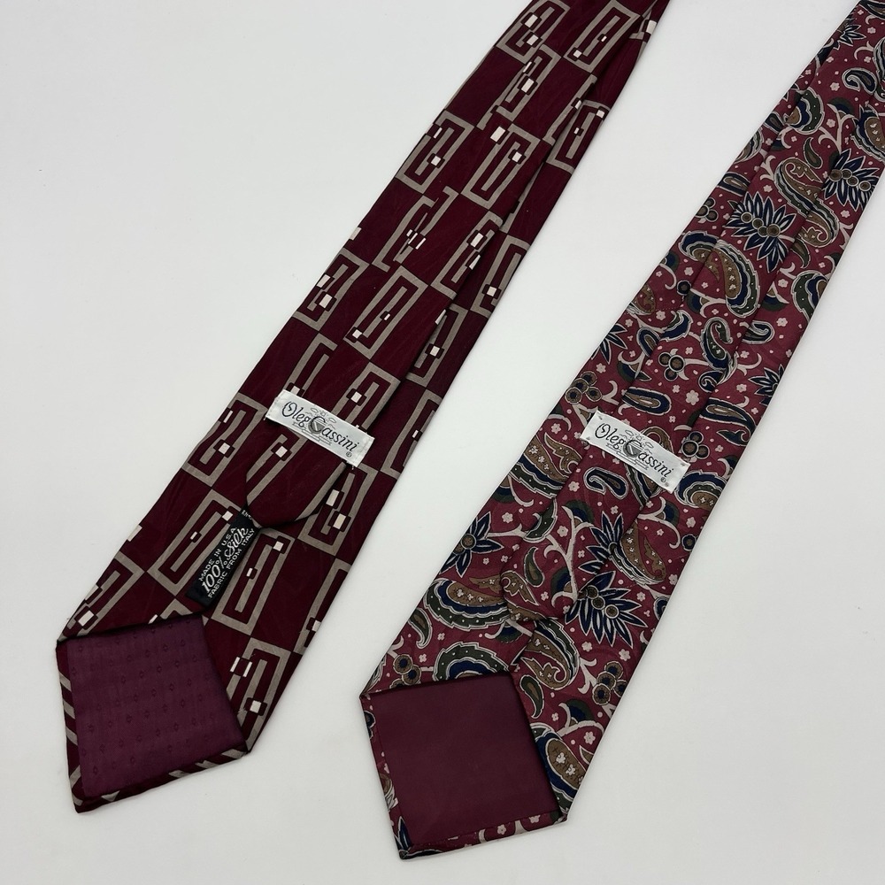 Oleg Cassini Tie Lot Of 2 - Picture 2 of 2